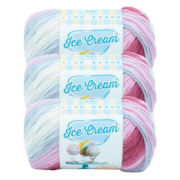 Lion Brand Ice Cream® Yarn #3 Light/DK Yarn 100g/360m 3-Pack