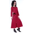 thumbnail image 3 of Moomaya Robe Maxi à Manches Longues, Longue, Boutonnée, Unie, Décontractée, Fendue, 3 of 6