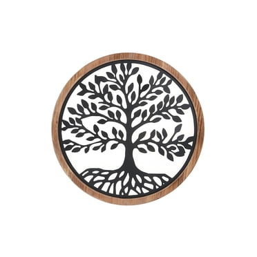 IH Casa Decor Wood Framed Metal Tree Of Life Wall Art