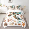 thumbnail image 2 of YST Watercolor Sea Turtle Bed in a Bag 7pcs Starfish Seashell Bedding Set, Full Size, 2 of 4
