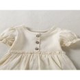 thumbnail image 4 of MesaSe Newborn Girl Short Sleeve Romper  Solid Color Button  Neck Patchwork Dress Style Playsuit Bodysuit, 4 of 6