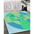 thumbnail image 3 of Ahgly Company Machine Washable Indoor Rectangle Transitional Lime Mint Green Area Rugs, 2' x 3', 3 of 7