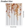 thumbnail image 3 of Leaf Pattern Shower Curtain 100X70Cm, Orange Botanical Leaves Kitchen Window Curtains Over Farmhouse Flower Fall Small Window Cafe Short Curtains for Bathroom Tier Drapes, 1 Shower Curtain, 3 of 8