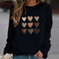 thumbnail image 1 of Aboser Chandails Molletonnés à Enfiler pour Femmes de la Saint-Valentin, Chandails à Imprimé de Cœur, Hauts Chandail, Manches Longues, Col Rond, Chemises, Blouse Ample Mode, Chandail Molletonné pour Adolescentes, 1 of 6