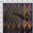 thumbnail image 3 of oneOone Georgette Viscose Brown Fabric Argyle Craft Projects Decor Fabric Printed By The Yard 42 Inch Wide, 3 of 4