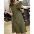 thumbnail image 1 of Jusqu'à 65 % de Rabais! Robes d'Été Mode pour Femmes 2024 Grande Taille Tempérament Couleur Unie Décontractée Cool Douce Robe Courte, 1 of 7