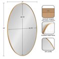 thumbnail image 2 of Kate and Laurel Zayda Metal Oval Mirror, Gold 24x36, 2 of 8