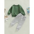 thumbnail image 4 of Faithtur Ensemble Pantalon Garçons Filles, Manches Longues Col Rond Imprimé Lettres + Pantalon Décontracté à Cordon, 4 of 9