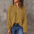 thumbnail image 1 of IMENGL Chandail à Col Roulé en Tricot à Manches Longues avec Fermeture Éclair 1/4, Jaune m, Taille M-2TG, 1 of 7