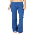 thumbnail image 3 of CHUANK Womens & Plus Stretch Cotton Fold-Over High Waist Bootcut Workout Flared Yoga Pants, 3 of 4