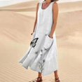 thumbnail image 4 of TJAZFJPA Robe de Plage Couvre-Maillot Mode Femme Col Rond Décontractée Imprimé Pissenlit 3D Sans Poignets Poche Longue Robe Débardeur Robe Décontractée Robes de Designer pour Femmes Robe pour Femmes, 4 of 6