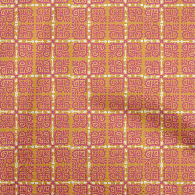 oneOone Polyester Spandex Pink Fabric Block Sewing Material Print Fabric By The Yard 56 Inch Wide-F2