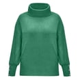 thumbnail image 3 of Womens Sweater Turtleneck Long Lantern Sleeve Sweater Knit Pullover Top, 3 of 6