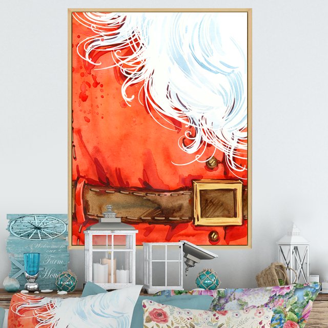 Designart Christmas Holiday Fancy Santa Claus II Traditional Floating Frame Wall Art