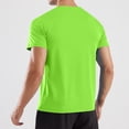 thumbnail image 4 of Brnmxoke Chandail de Gym Oversize pour Hommes Été Décontracté Col Rond Manches Courtes T-Shirt Athlétique Extensible Doux Classique Chandail Basique Hauts Vert,m, 4 of 9