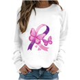 thumbnail image 1 of Rbaofujie Chandails pour Femmes Femmes Mode Décontractée Imprimé Col Rond Ample Manches Longues T-shirt Hauts Blouse Blanc Chandails à Capuche Graphiques, 1 of 4