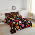thumbnail image 3 of Erosebridal Two Groovy Party Bedding Full Comforter Set, Botanical Floral Down Comforter, Strawberry Potato Home Decor, Reversible 3pcs, 3 of 8
