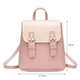 thumbnail image 2 of Fashion Splicing Flap Women Shoulder Bags Clasp Casual Backpack Teenage Mini Hit Color School Bags, 2 of 7