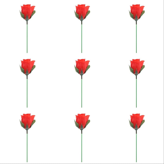 10 Pcs Torche Magique de Feu pour Rose Accessoires de Tour avec Bloc de Cire - Outils de Magicien Professionnels pour Spectacles sur Scène, Performances de Rue et Demandes en Mariage - Ensemble de Magie de Transformation Florale