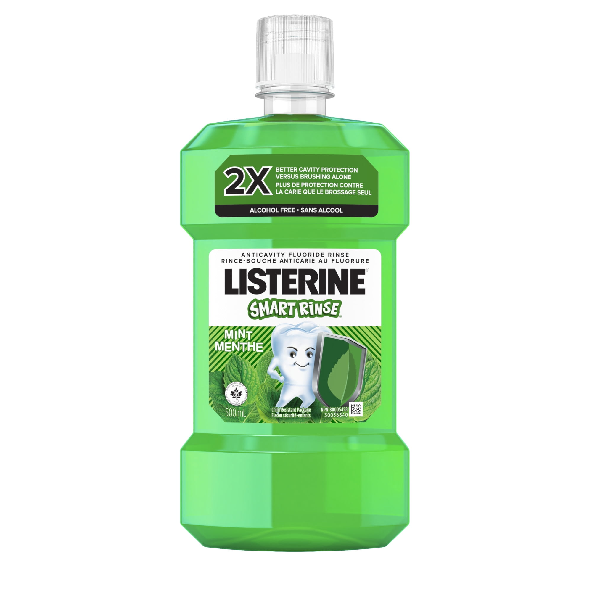 Listerine Smart Rinse, au Fluorure, Anticarie, Sans Alcool, Rince-Bouche pour Enfants500ml