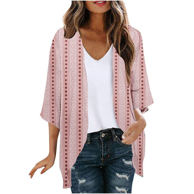 Pisexur Veste pour Femmes Cardigans Ouverts Manteaux Trench Vestes d'Automne Mode Décontractée Imprimée Cardigan à Manches Longues