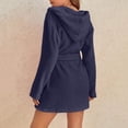 thumbnail image 3 of CHUANK Peignoirs Courts pour Femmes Super Doux en Peluche Duveteuse Peignoir à Capuche Léger Longueur Genou Chemise de Nuit Pyjamas Vêtements de Nuit Robe de Chambre, 3 of 4