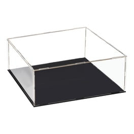 WANLIAN Boîte de rangement en acrylique transparent de 10 pouces avec support de rangement pour comptoir, vitrine anti-poussière pour objets de collection (25x15x18 cm; 10x6x7 pouces