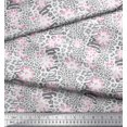 thumbnail image 2 of Soimoi White Cotton Voile Fabric Leopard Animal Skin Decor Fabric Printed Yard 42 Inch Wide, 2 of 3
