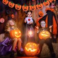 thumbnail image 2 of 1 Pc Halloween Decoration Pumpkin Banner Felt Cloth Decorative Banner (Orange), 2 of 7
