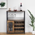 thumbnail image 2 of Wine Bar Rack Cabinet with Detachable Wine Rack and Storage, Coffee Bar with Glass Holder, Small Sideboard and Buffet Cabinet with Door, for Kitchen, Living Room, 2 of 7