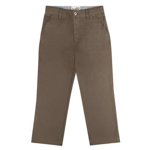 Buyless Fashion Pantalon Garçon devant Plat Coton Doux Décontracté Coupe Régulière Droit