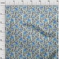 thumbnail image 3 of oneOone Georgette Viscose Medium Blue Fabric Floral Craft Projects Decor Fabric Printed By The Yard 42 Inch Wide, 3 of 4