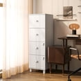 thumbnail image 2 of HOMCOM Lateral File Cabinet with 4 Drawer, Lock, for A4 Letter, White, 2 of 10