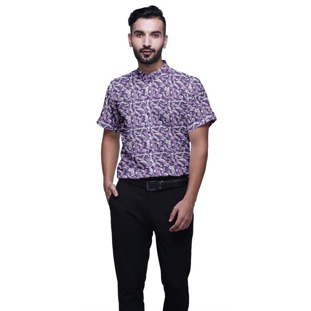 BESTMAN Chemise Décontractée pour Homme à Manches Courtes, Coupe Ajustée, en Coton, à Boutons