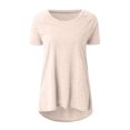 thumbnail image 5 of Pompotops Chemise Longue pour Femme T-Shirt à Manches Courtes Hauts Oversize Grandes Tailles Été Col Rond Décontracté Blouse Ample Décontractée T-Shirt Basique Tunique Hauts, 5 of 5