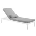 thumbnail image 3 of Modway Perspective Aluminum Patio Chaise Lounge in White and Gray, 3 of 6