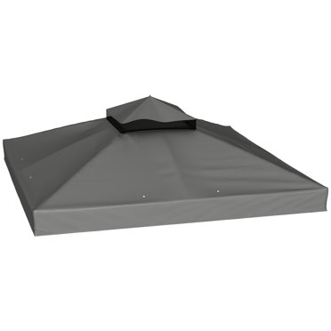 Toile de Rechange pour Pavillon à Deux Niveaux 10 Pieds x 10 Pieds, UPF30+, Gris Foncé
