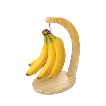 JS Gourmet - Holder with Hook for Bananas and Fruits, Made of Bamboo