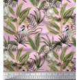 thumbnail image 1 of Soimoi Poly Georgette Fabric Leaves & Lemur Animal Printed Craft Fabric by The Yard 42 Inch Wide, 1 of 3