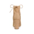 thumbnail image 2 of Unique Bargains Women's Pull on Drawstring Block Heel Ankle Boots Khaki US 6, 2 of 7
