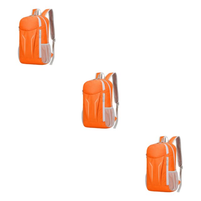 kurtrusly 1/2/3/5 Nylon Waterproof And Durable Camping Hiking Backpack For Convenient Travel Making Easy To Fold ORANGE 3PCS