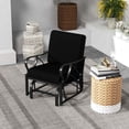 thumbnail image 3 of Costway 2 PCS Patio Rocking Chair with Cushion Heavy-Duty Metal Frame Smooth Glider Outdoor Black, 3 of 9