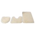 thumbnail image 4 of 3 Piece Absorbent Bath Mat Set, Bath Mat, Toilet Lid Cover, Washable for Shower Beige Yellow, 4 of 8