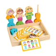 thumbnail image 4 of Bunblic Wooden Dress up Puzzle Stacking Toy Educational Mix and Match Outfits Counting for Children Stacking Blocks Color Recognition Mermaid, 4 of 8