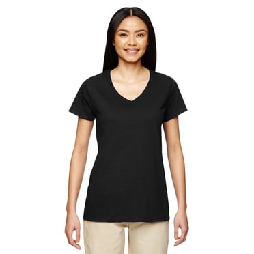 Gildan T-Shirt à Col en V pour Femmes en Coton Épais