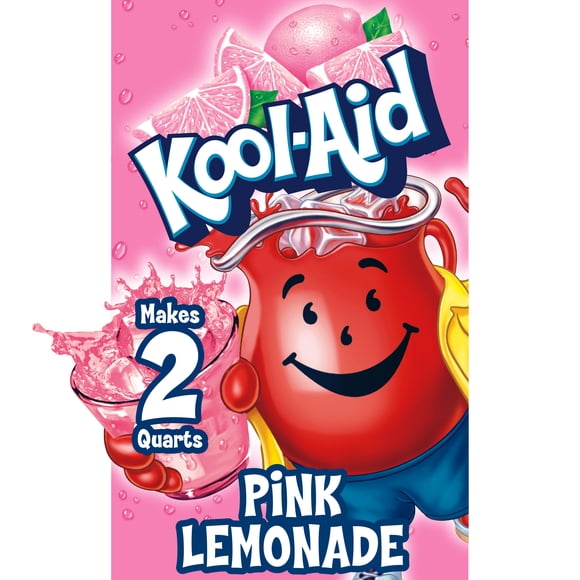 Kool-Aid Mélange en Poudre pour Boisson Gazeuse, Limonade Rose Non Sucrée, Arôme Naturel, Sachet de 0,23 oz