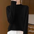 thumbnail image 3 of Cameland Pull Tricoté Mode Femme Décontracté Col Semi-Haut Couleur Unie Base Ample, 3 of 3