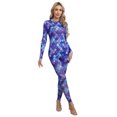 thumbnail image 1 of RUNQHUI Women Fish Scale Printed Long Sleeve Jumpsuit Bodysuit Mermaid Full Body Rompers Type C XL, 1 of 6