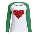 thumbnail image 4 of RKSTN Chandail en Molleton de la Saint-Valentin pour Femmes Mode Imprimé Lettre et Cœur Chandail en Molleton Manches Longues Col Rond Tops, 4 of 4