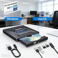 thumbnail image 3 of MKHSQHDG Clearance 7 in 1 External Usb Dvd Drive & Blu Ray Player Usb 3.0 Type C Portable Cd Dvd Rom Rw Burner Writer with 3 Usb Ports Sd/Tf Card Slots for Laptop Desktop Mac Macbook Windows 11/10/, 3 of 5